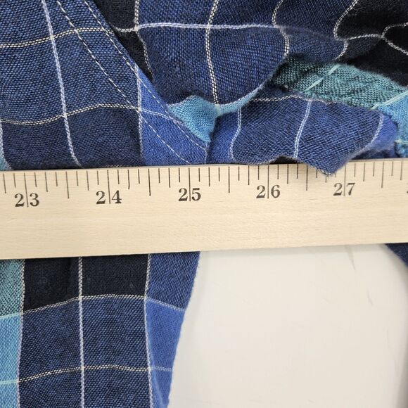 Carbon‎ 2 Cobalt Shirt Mens XL Button Up Long Sleeve Preppy Blue Plaid Flannel - Picture 10 of 12